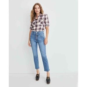 Veronica Beard Ryleigh Slim Straight Hi-rise Yoke Button Fly Jeans 29